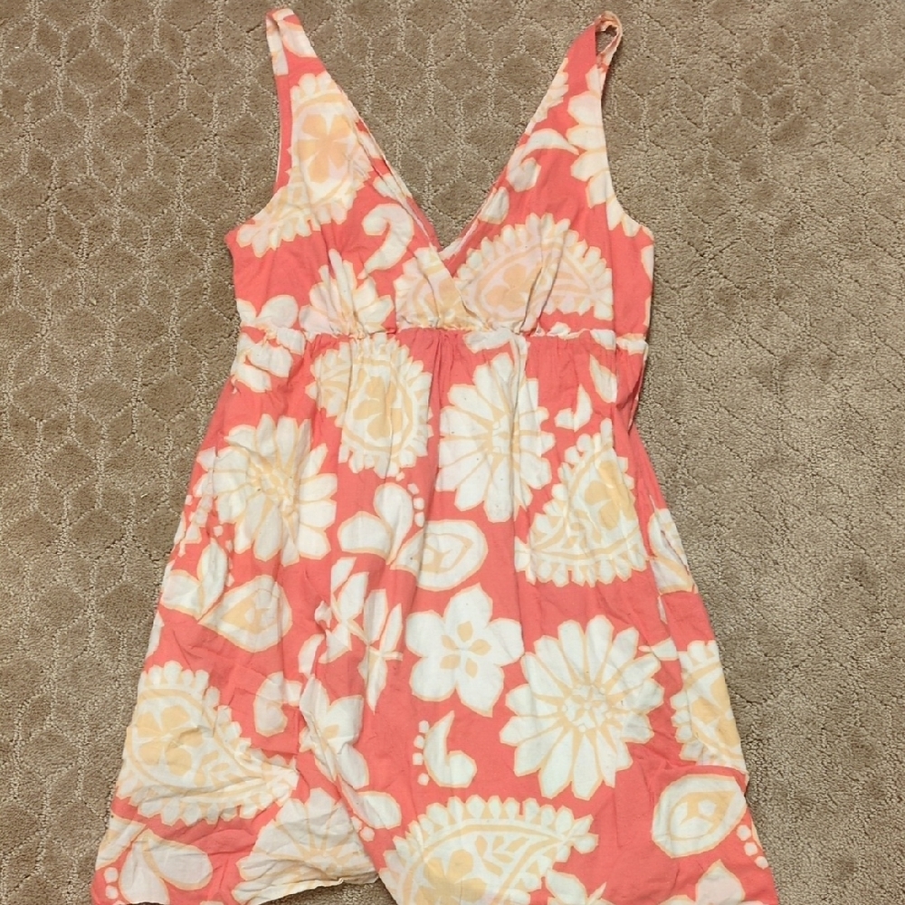 Old Navy Asymmetrical Dress - Coral and Cream